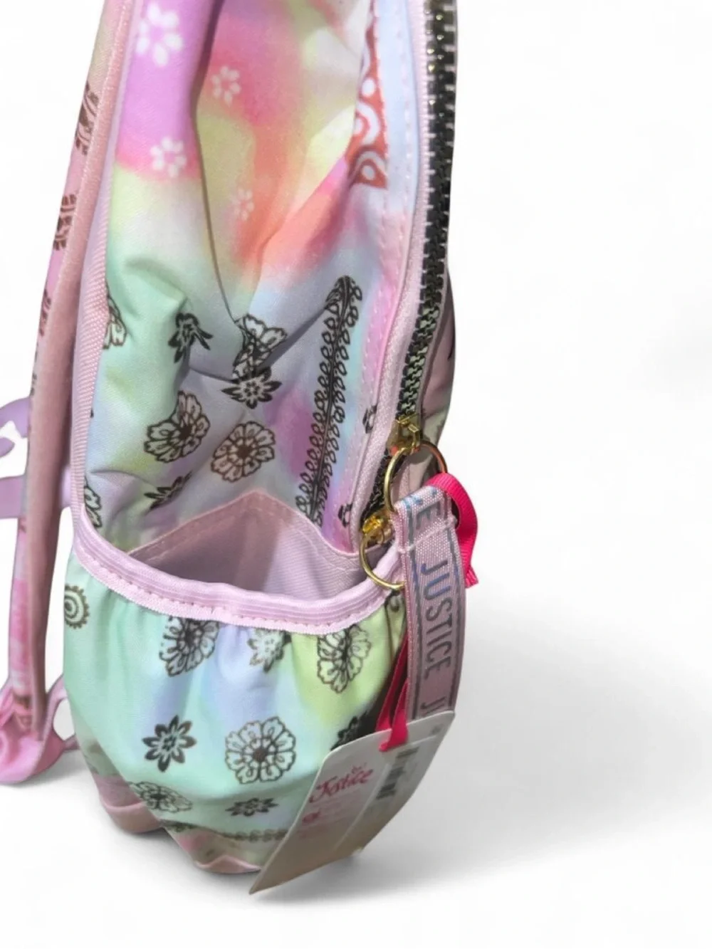 Justice Pastel Bandana Backpack in Pink, Mint & Peach Tones